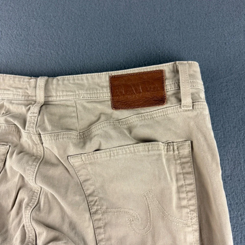 AG Adriano Goldschmied Graduate Pants Men's 34x32 Beige Tailored Leg Chino Flat